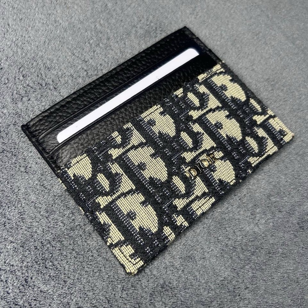 Dior Black and Cream Card Holder